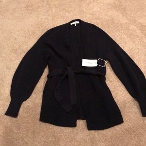 New Frame navy cardigan tie sweater XS